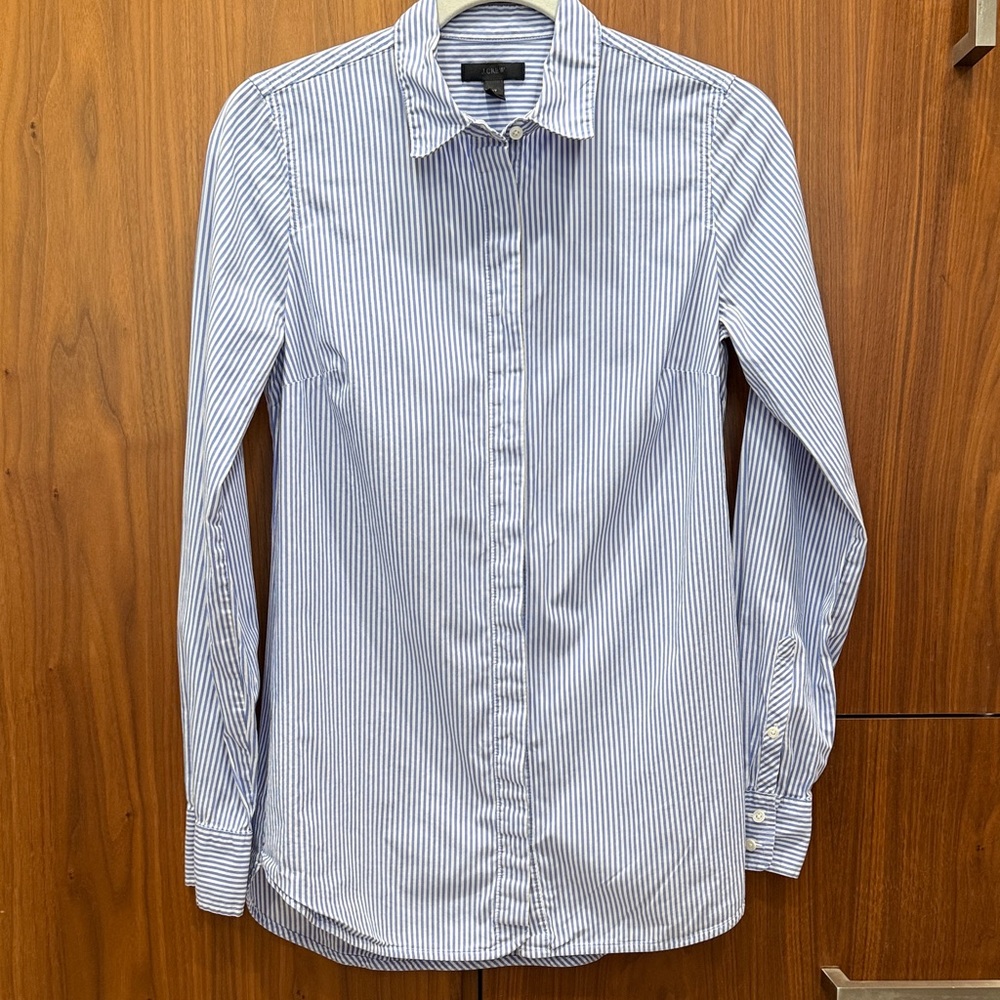 J Crew Women’s Tailored Classic Striped Shirt